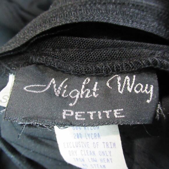 Vintage Night Way Dress Size 10P Black Velvet Y2K 90s Vamp Goth Prom Gown USA - Picture 2 of 10